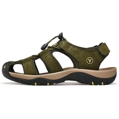 Echt Leer Herenschoenen Zomer Nieuw Grote Maat Herensandalen Herensandalen Mode Sandalen Slippers Grote Maat 38 groen