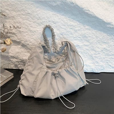 Design Style Coréen Tempérament Rétro Fée Sac Plissé Sous les Bras pour Femmes Nouvelle Mode Printemps Simple Petit Sac Carré gray
