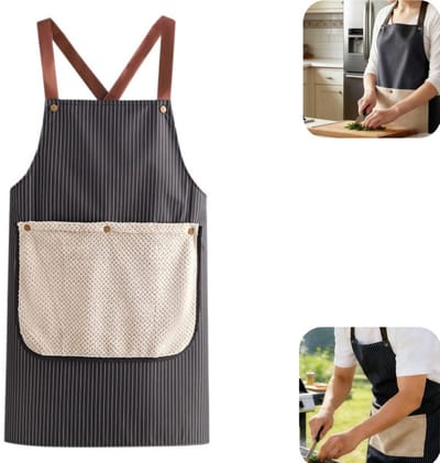 Schort - Keukenschort - Kookbescherming - Tuinschort - Oliebestendig - Handafvegend - Met zakken - Afneembaar - Verstelbaar - Huisaccessoires - Geschikt voor keuken, koken, bakken, tuinieren (zwart, 69*70cm)