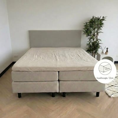Kayori Caro Topper Hoeslaken Mousseline - 180x200cm - Matrasdikte 12cm - 100% biologisch katoen - Offwhite
