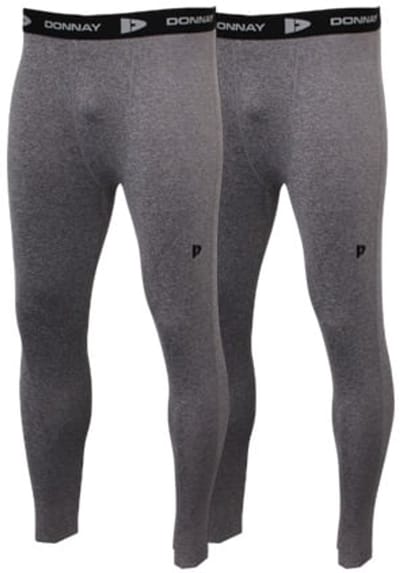 2-Pack Donnay - Compressie Legging - Thermo/Sportlegging - Heren - Charcoal-marl (037) - maat S