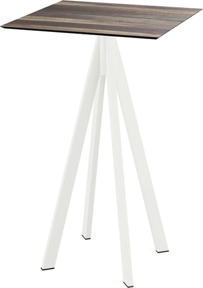 Statafel Tropical Wood Infinity Wit Frame HPL 70x70cm - Giga Meubel