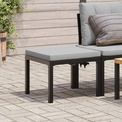 Tuinkruk met kussen - Terraskruk buitenmeubel - Ontspannen in de tuin - Gepoedercoat staal - Zwart