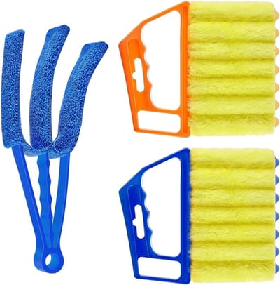 Set van 3 Herbruikbare Raamdecoratie Reinigers, Inclusief 7 Rollen Borstelkop voor Houten Jaloezieën en Airconditioning, Ideaal voor Stof en Vuil Verwijderen
