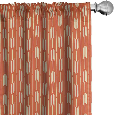 ABAKUHAUS – Geometrische gordijnen – 2-delige set van microvezel, halfverduisterend, vermiljoen crème