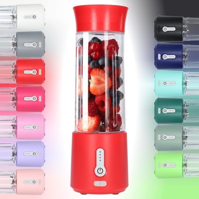 Smoothie Maker Blender To Go - Blender voor Smoothies - Gezond Onderweg - USB-C Oplaadbaar - 500ml - Rood