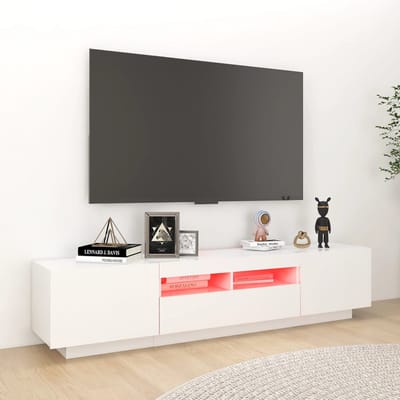 vidaXL - Tv-meubel - met - LED-verlichting - 180x35x40 - cm - wit