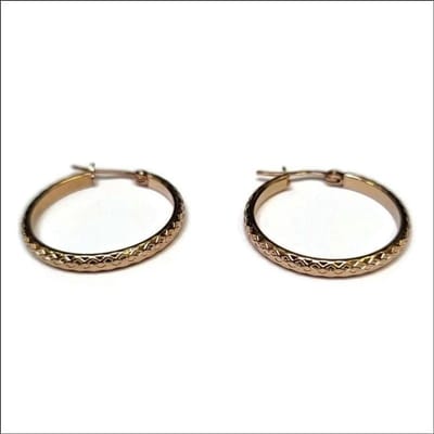Aramat Jewels | Oorringen | Rosékleurige Stalen Oorringen 30mm | Ruitjes-30x3mm | |4mm | Staal | Volwassenen | Verkleurd niet
