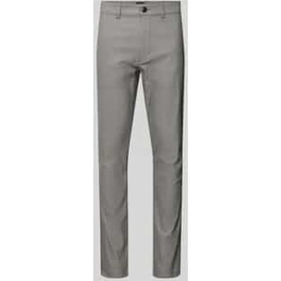 slim fit chino van katoenmix met linnen en met viscose