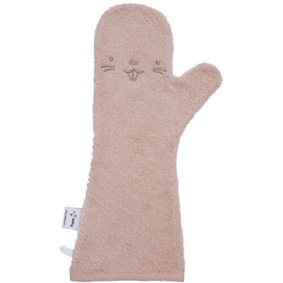 Nifty - The Original Baby Shower Glove – baby douche handschoen voor beter grip op je baby bij het douchen - origineel kraamcadeau - lange baby washand - Blush
