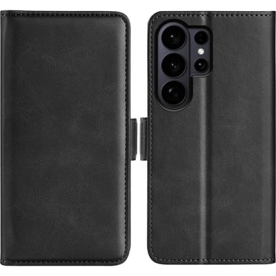CaseBody Samsung S26 Ultra Real Leather Wallet Hoesje Zwart