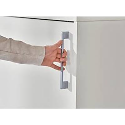 Schäfer Shop Genius schuifdeurkast TETRIS WOOD, 3 OH, B 1200 mm, incl. stalen sokkel, lichtgrijs