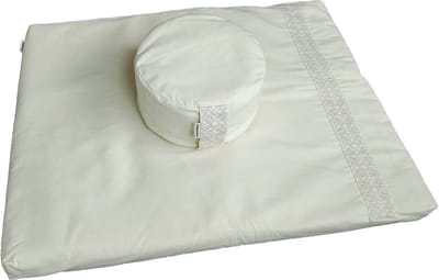 Samarali Meditatieset – Meditatiemat & meditatiekussen – 100% Katoen – Zafu & zabuton – Yoga zitkussen met boekweitkaf vulling – Ergonomisch ontwerp – Duurzaam geproduceerd