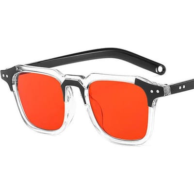 Lunettes de soleil carrées vintage pour femmes, miroir, rétro, rivets, jaunes, lunettes de soleil pour hommes et femmes, créateur, mode, noir C4 black