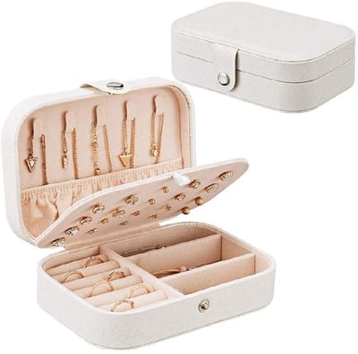GELLDG Reisjuwelendoosje - Compact en stijlvol - Geschikt voor het opbergen van sieraden en oorbellen - Sieradenopbergdoos - Gemakkelijk mee te nemen - Sieradenkistje - Een ideaal cadeau voor vrouwen en meisjes