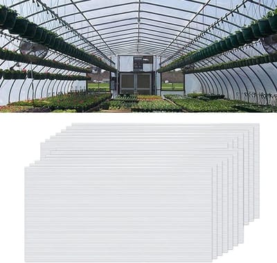 NAIZY Polycarbonaatplaten Dubbelwandplaten 4mm, 14 Stukken Dakplaten 10,25 m² Holkamerplaten UV-bestendig Voor Kas, Tuin, Kas, Transparant