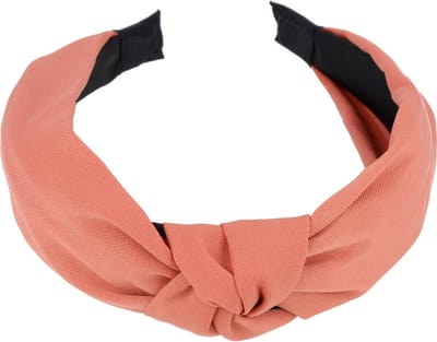 Haarsoires Haarband Diadeem 3cm – Knoop – Gladde Stof – Roze Bruin - Zachte Haarbeugel - voor Dames & Meisjes - Comfortabel voor Dames & Meisjes - Universele Maat