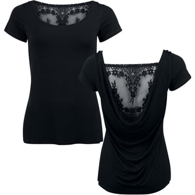 Black Premium by EMP T-shirt - Essential T-shirt met kant - S tot XXL - voor Vrouwen - zwart