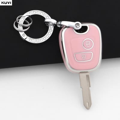 Roze TPU Auto Afstandsbediening Slimme Sleutel Hoes Cover Shell Fob Sleutelhanger Voor Peugeot 107 206 207 307 Voor Citroen C1 C2 C3 C4 Voor Toyota Aygo gray