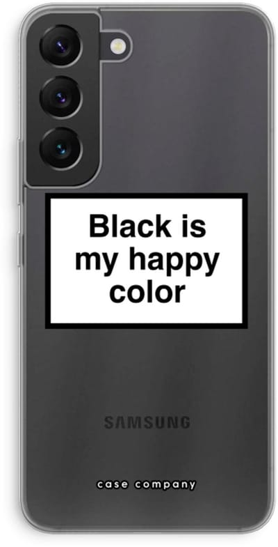 Case Company® - Hoesje geschikt voor Samsung Galaxy S22 hoesje - Black is my happy color - Soft Cover Telefoonhoesje - Bescherming aan alle Kanten en Schermrand