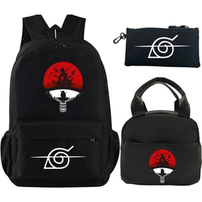 3 stuks/set Anime Naruto bedrukte rugzak boekentas met lunchtas etui tiener kinderen meisje jongen schooltas rugzak