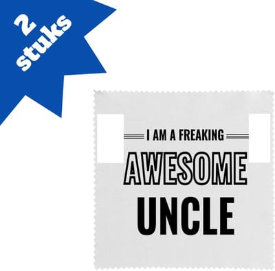 Akyol - i am a freaking awesome uncle brillendoekjes - Oom - de meest geweldigste oom - verjaardagscadeau - verjaardag - cadeau - cadeautje voor oom - oom artikelen - kado - geschenk - gift - 17,8 bij 17,8 cm - 2 stuks