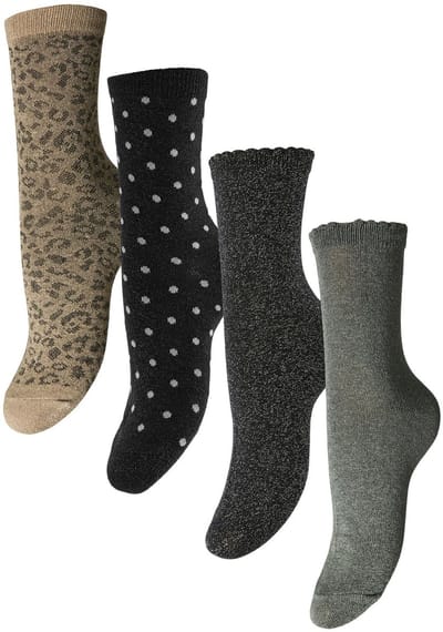 Pieces Ebby Glitter Long Sokken Dames (4-pack)