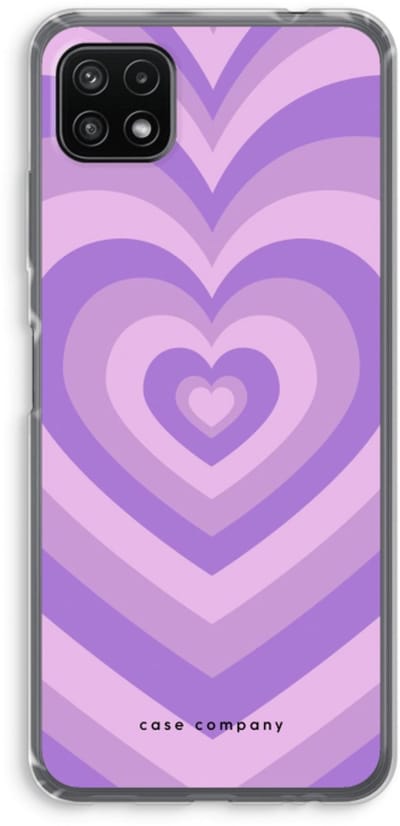 Case Company® - Hoesje geschikt voor Samsung Galaxy A22 5G hoesje - Hart Paars - Soft Cover Telefoonhoesje - Bescherming aan alle Kanten en Schermrand