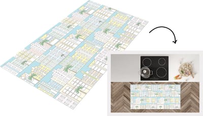Keukenloper - Loper keuken - Miami - Skyline - Patroon - USA - 120x60 cm - Keukenloper vinyl