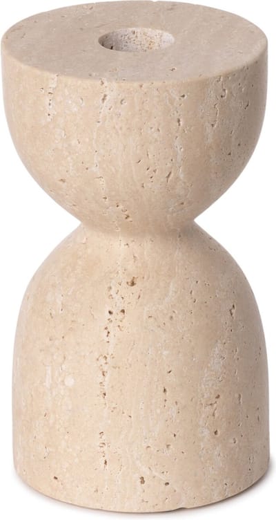 MOOISA - Design kaarshouder - Travertine Ø8x14cm - rond marmer dienblad - vierkant marmer dienblad - decoratie schaal - tapasplank - serveerplank