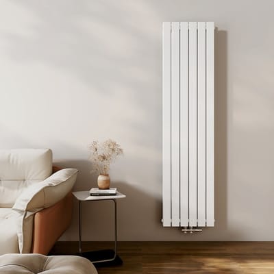 EMKE Radiator - Dubbel-Laags Plat - Glanzend Wit - 180x46 cm - 1670 W - Kolomradiator Vertical - Verwarming voor Alle Ruimtes