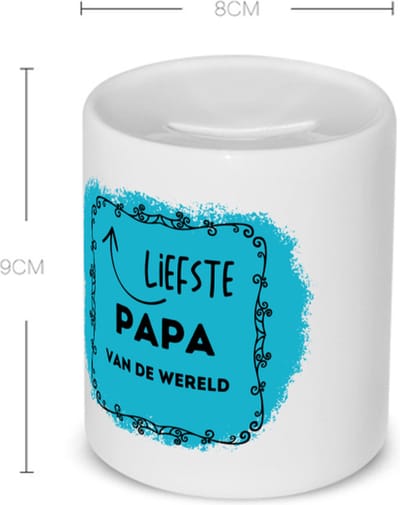 Akyol - liefste papa van de wereld Spaarpot - Papa - de liefste vader - vader cadeautjes - vaderdag - verjaardag - geschenk - kado - 350 ML inhoud