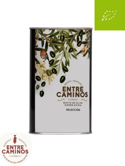Entre Caminos Prijswinnende Biologische Olijfolie - Selección Extra Vierge - 250ml blik- NL-BIO-01