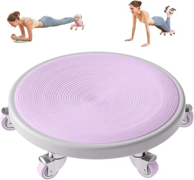 Buikspiertrainer Met 6 Wielen - Buikspierroller Fitnesswiel - Core Training - Stille Werking - Diameter 33 cm - Paars