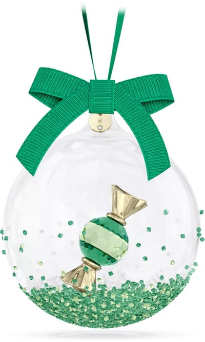 Swarovski Kerstbal Snoepje Groen 5688312 | Swarovski beeldjes ornament | feestelijke kerstsfeer, kristal details, groen glitter stijl