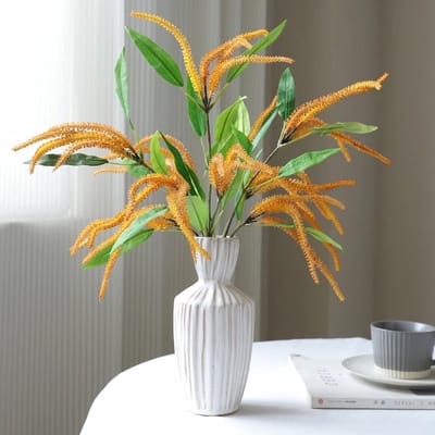 Steelbloem / kunstbloem Gras pluim Dogtail oranje