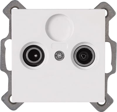 KOPP - Televisie/Radio Contactdoos - Wandcontactdoos Coax - Athenis - Inbouw - Helder Glans Wit