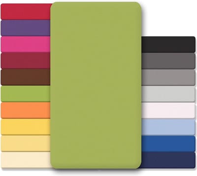 Lucina Hoeslaken Jersey Katoen Stretch 30cm Hoge Hoek - groen 90x200cm - 100x200cm