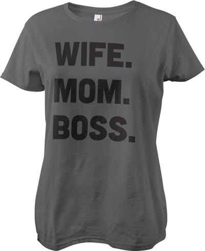 Hybris Dames-T-shirt 'Wife - Mom - Boss Girly'