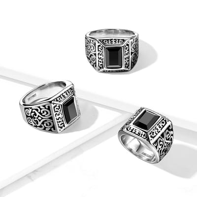 Kai - Ring Heren - Ring Mannen - Mannen Ring - Ringen Mannen - Heren Ring Zilver - Zilveren Ring Heren - Zilveren Ring - Ring Zilver - Zilveren Ringen - Steentje