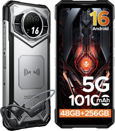 DOOGEE S200 VIP 5G - AI telefoon- Robuuste Smartphone - 32 GB RAM+256 GB ROM (2TB/TF) - Android 16 - MediaTek 7050 - 10100 mAh + 33 W - 6,72 inch FHD+120 Hz - 1,32 inch AMOLED - 100 MP + 20 MP - Dual SIM Dual Standby - NFC - Botgeleidingsheadset
