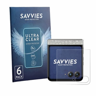 Savvies - Screenprotector voor Motorola Razr 70 (Achterdisplay) - Folie Beschermfolie transparant 6 Stuks
