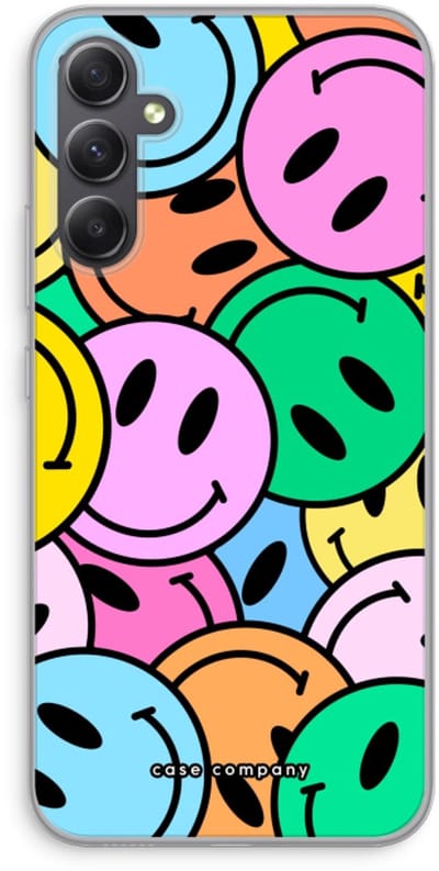 Case Company® - Hoesje geschikt voor Samsung Galaxy A34 hoesje - Smiley N°1 - Soft Cover Telefoonhoesje - Bescherming aan alle Kanten en Schermrand