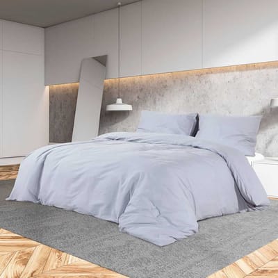 vidaXL - Dekbedovertrekset - lichtgewicht - 200x220 - cm - microvezel - grijs