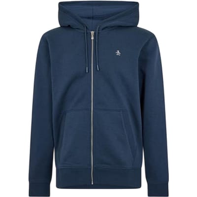 Original Penguin Herenhoodie van katoen met lange mouwen en doorlopende ritssluiting (Yale Blauw)