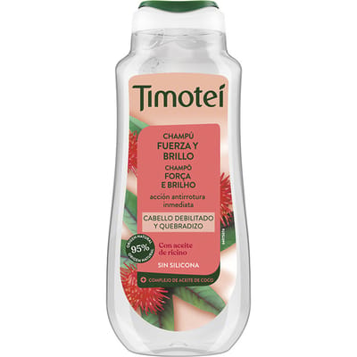 Timotei Sterkte En Glans Shampoo Met Ricinusolie En Kokosolie Voor Zwak En Broos Haar 300 ml