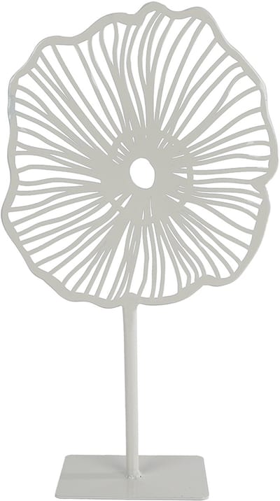 Van Manen sculptuur decoratie beeld op standaard off-white metaal 17x6x31cm.