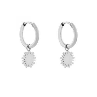 Essentialistics - Oorbellen minimalistisch zon - Zilver - Stainless steel (verkleurt niet) - Kliksluiting