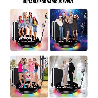 360 fotocabine, gepersonaliseerde batterij, hardware en software, externe applicatie, automatische 360° °   omringende fotografie