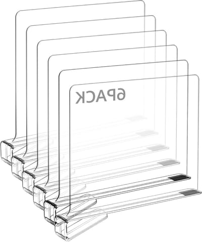 Acryl scheidingswanden voor kast, 6 stuks, ideaal voor keuken, kantoor en voorraadkast organisatie